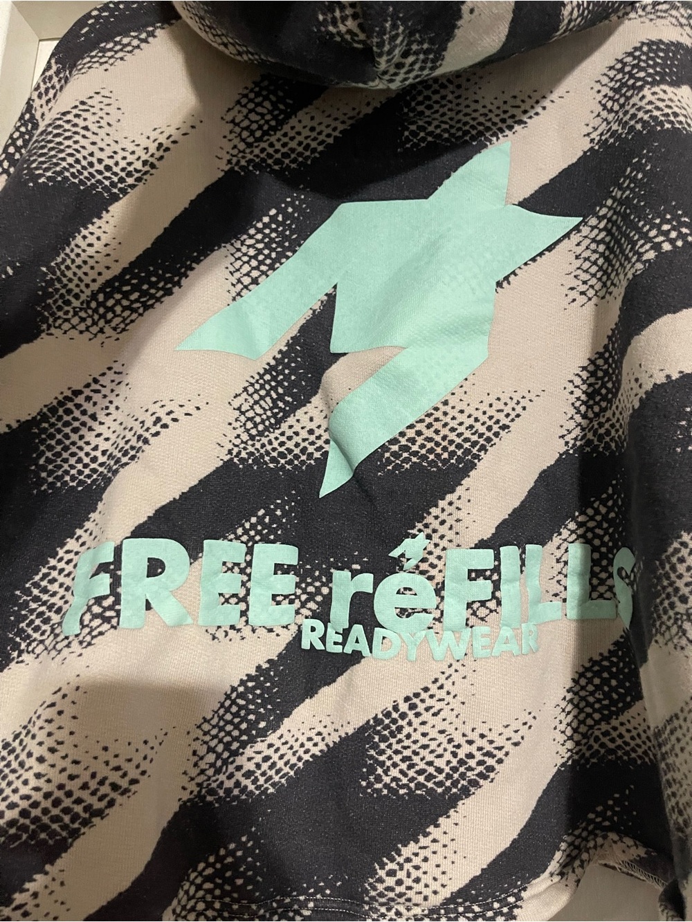 FREE reFILLS Readywear Abstract Gradient Hoodie Men's XL Teal Star Graphic